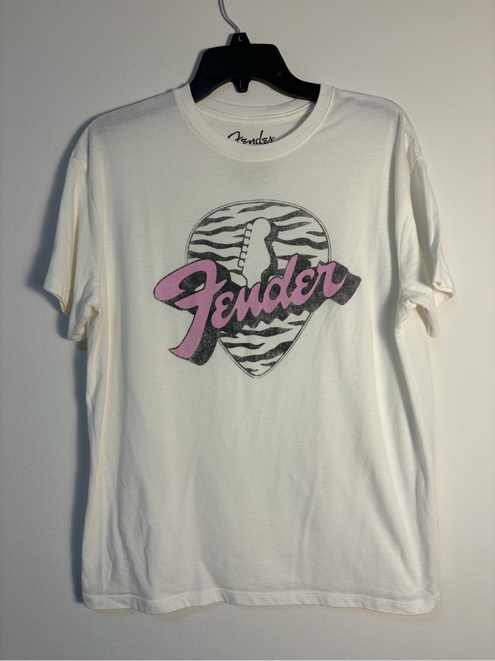 Fender White Tee with Black Logo Print City Streetwear